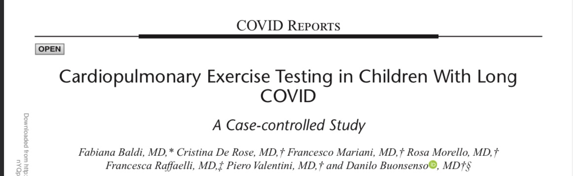 our latest Cardiopulmonary Exercise Testing in Children With Long COVID: A Case-controlled Study online on PIDJ journals.lww.com/pidj/fulltext/… #LongCovidKids #LongCovidKids