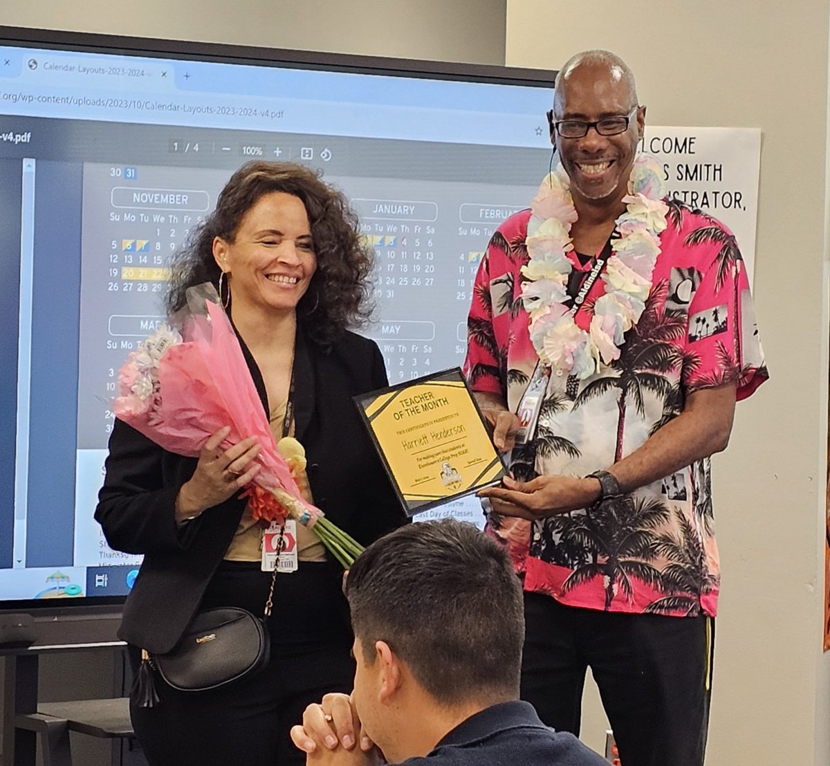 Congratulations to our Teacher of the Month Mrs. Henderson! Thank you so much for making sure our students SOAR! #swoopswoop @Darrell88Ross @betziedelarosa @AldineISD