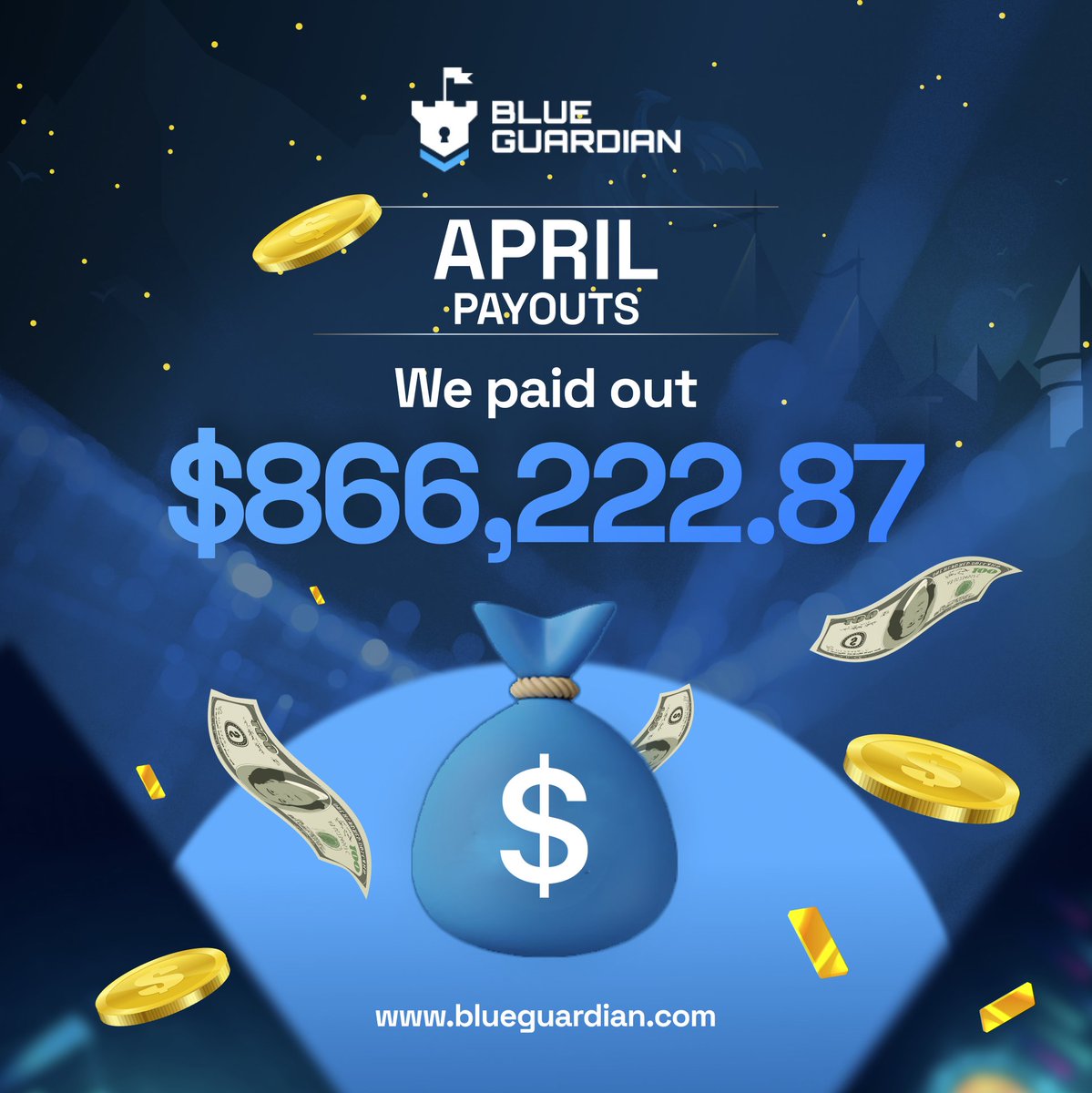 In April, we paid out a massive $866,222.87 Hats off to our incredible traders! 💙