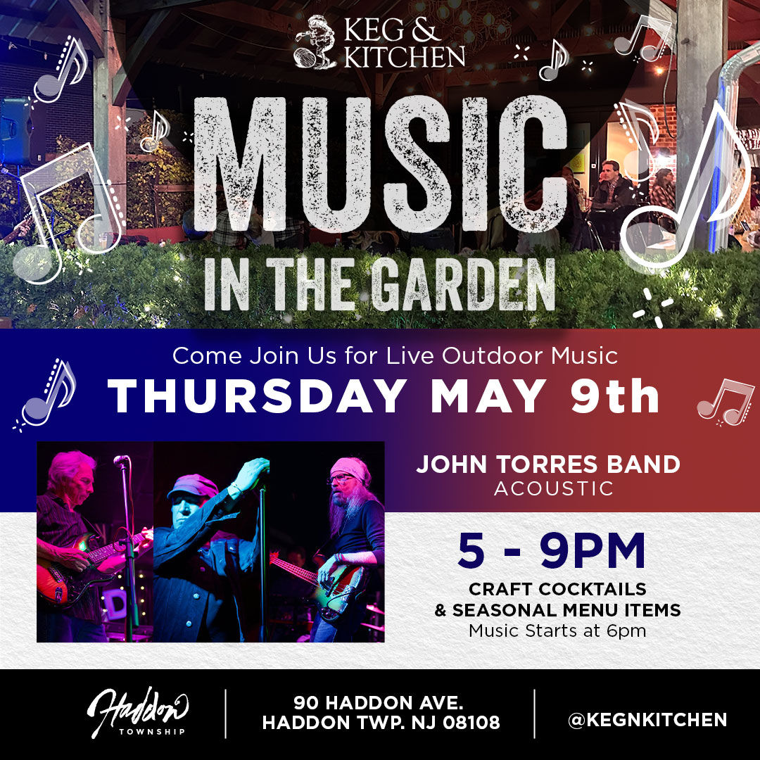 Join us this Thursday at for Music in the Garden with the John Torres Band! 📍90 Haddon Ave. #haddontwp #livemusic #shophaddon