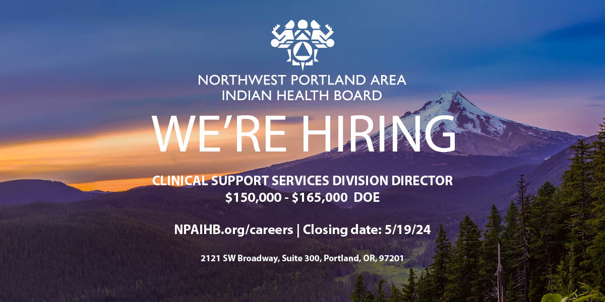 Clinical Division Director leads the #NPAIHB Clinical Projects Team. Will support research, evaluation, training, technical assistance, and resource development for Tribal clinical program. Full job description and other info at: applicantpro.com/openings/npaih… #jobs #NativeHealth #hire