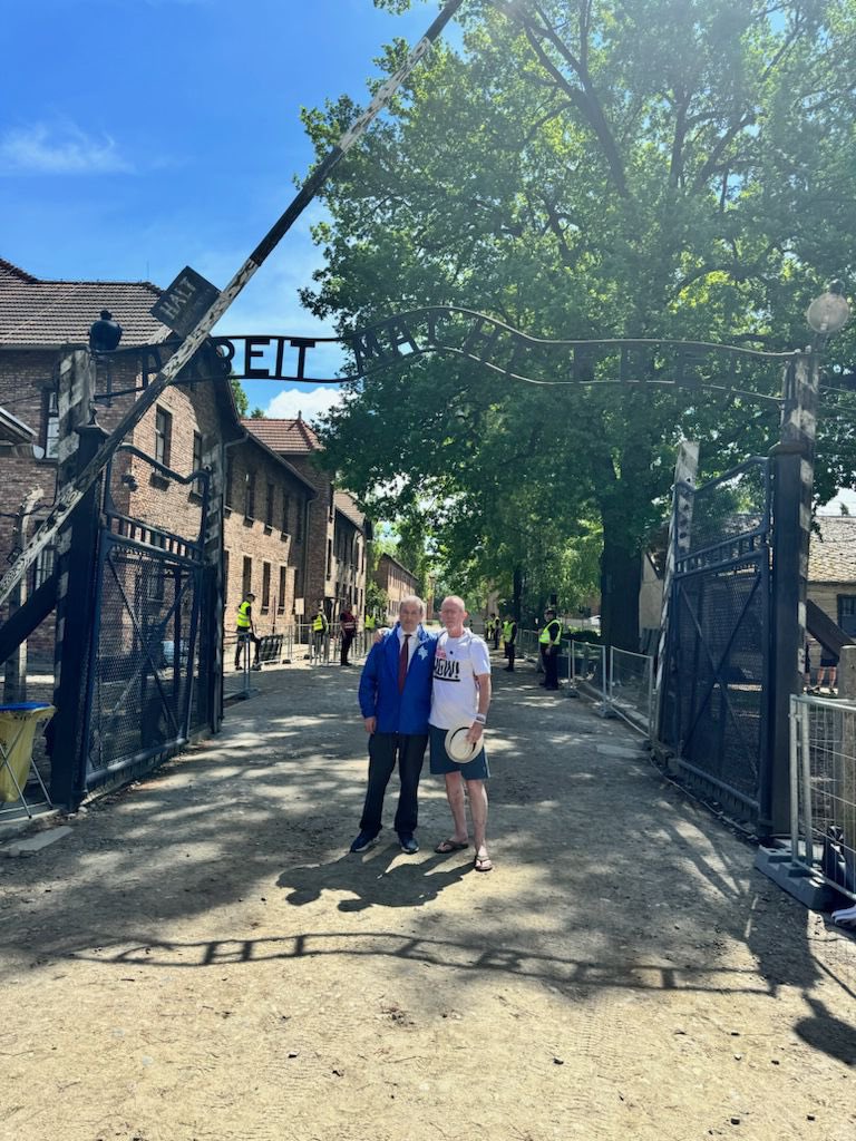 Nine year old Emily Hand was taken hostage by Hamas on October 7th. Originally thought to be killed, she was later released after over 50 days in captivity. Standing with her father Tom at Auschwitz on Holocaust Memorial Day, and praying that all of our hostages are brought home