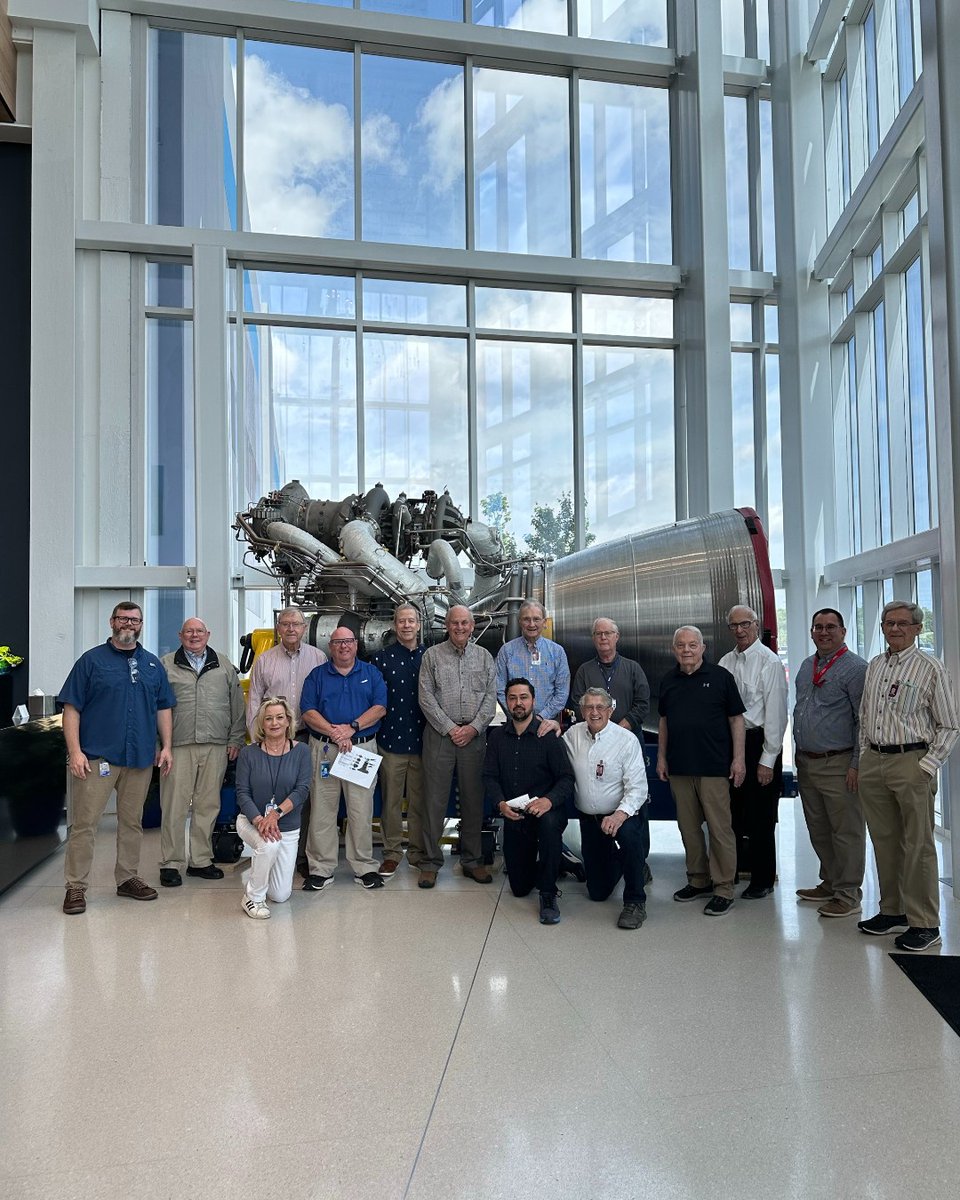 Our NASA Emeritus Docents recently had the opportunity to learn about the manufacturing process for @blueorigin BE-4 (pictured) and the BE-3U engines in Huntsville. Both are hot-fired at Test Stand 4670 and play a role in Blue Origin’s mission to build a road to space.
