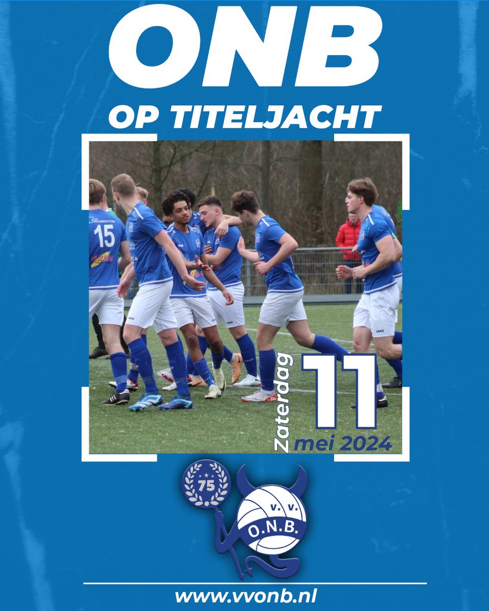 ONB op titeljacht

Op zaterdag 11 mei kan ons 1ste team geschiedenis schrijven. 

vvonb.nl/1/377/onb-op-t…

De kampioenswedstrijd op 11 mei is niet alleen een moment in het heden, maar ook een belofte voor een mooie toekomst voor ONB.

Namens het bestuur,

Henk Stijger