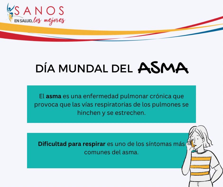 CorpSANOS's tweet photo. Corp. SANOS se une a la conmemoración del Día Mundial del Asma. Consulta con tu médico acerca de tu tratamiento para el asma y como estar preparado para un evento de asma. 
#EnSaludLosMejores https://t.co/rvnbxOiZ7T
