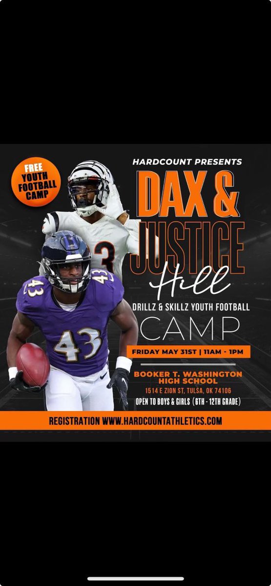 Come on out Tulsa!! Let's have some fun at our 1st annual Drillz & Skillz Youth Football Camp! #918