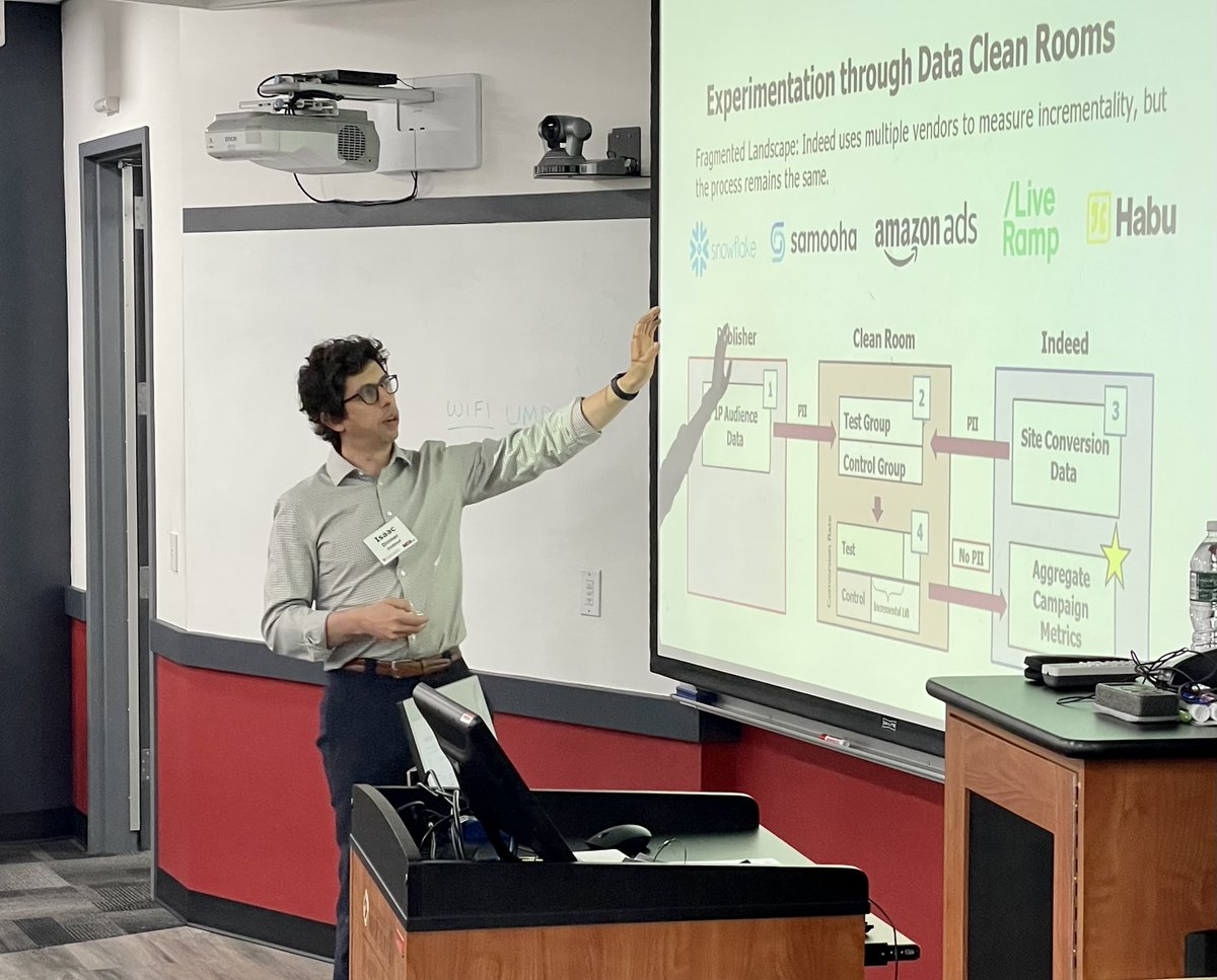 MktgScience's tweet photo. Isaac Dinner, Director of Marketing Analytics @indeed discusses the intricacies of measuring advertising impact on new customers amid privacy concerns. Discover how Indeed utilizes data clean rooms for secure experimentation and tackles common measurement challenges #MSIANALYTICS https://t.co/MrJvYDZXia