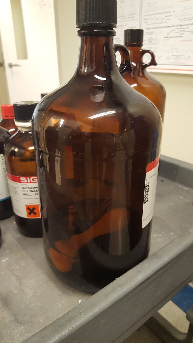 All this DCM talk reminds me of one of my favorite pics from grad school. A bottle of DCM we inherited from another lab with a prize inside.