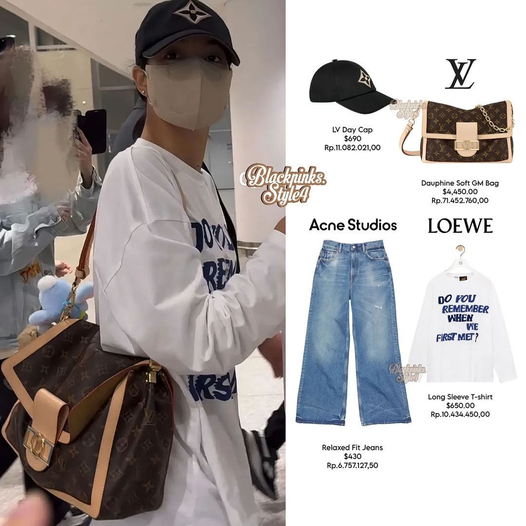 #LISA worn outfit, brands, things and cost each items from her arrival at ICN Airport 🇰🇷🤍 7.5.24'

#LV ' ' Cap - $690
#LV ' ' Bag - $4,450
#LOEWE Sleeve T-shirt - $650
#AcneStudios Jeans - $430
Total- 💸 $6,220

c/o Blackpinks.Style4 Ig.

#리사 #LALISA #BLACKPINK #Kpop #LILIES