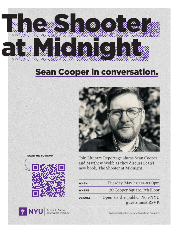 📆 EVENT TONIGHT 📆 Join author Sean Patrick Cooper for a conversation about his new book, THE SHOOTER AT MIDNIGHT! RSVP now 👉 bit.ly/3JSWrIw