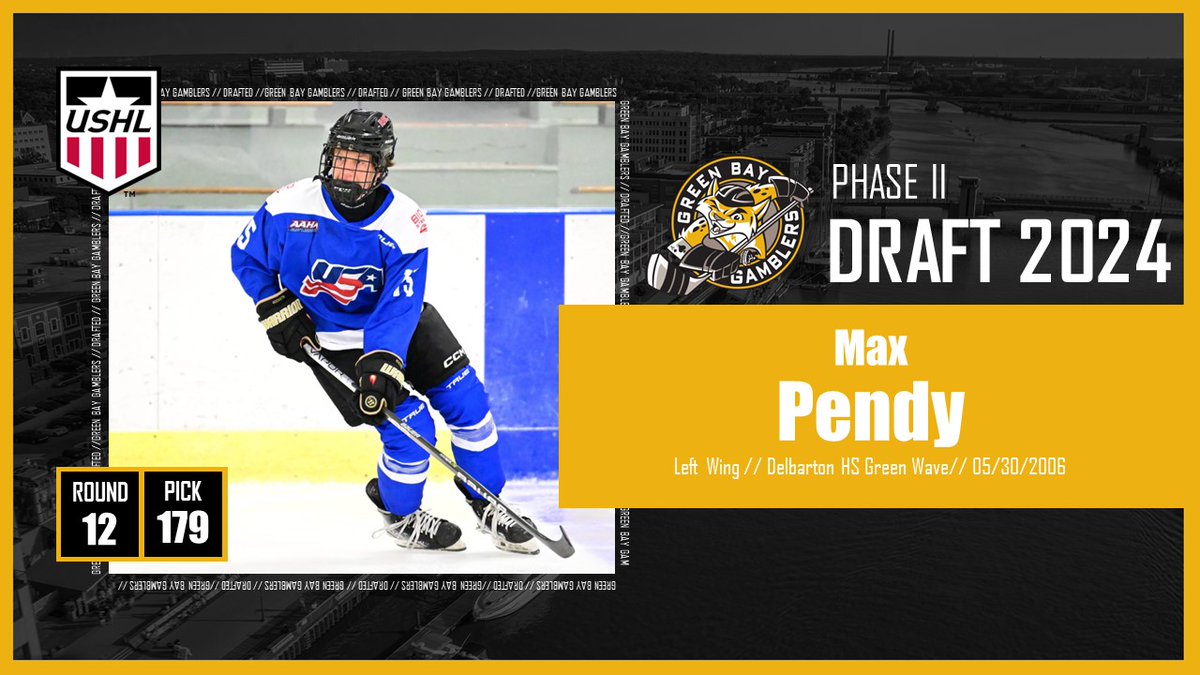 Gamblers select Max Pendy in the 12th round of the Phase II USHL draft. #GoGamblers