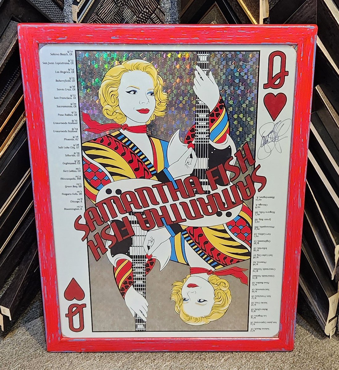 FrameDeArt's tweet photo. Samantha Fish, Queen of Hearts tour poster with the choice of two different Chester Frames!  Which one do you prefer?

#ChesterFrames #QueenofHearts #SamanthaFishMusic #Concert #Denver #Colorado #framing #customframing #pictureframing #art #decor #walldecor #milehighcity #cityofdenver #cityofEnglewood #shoplocal #shopsmall #madeinEnglewood 

@Samantha_Fish
@TruVueGlazing