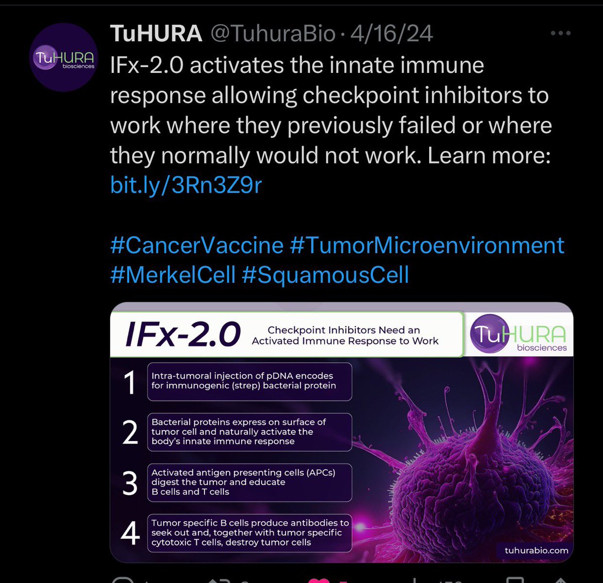 $KTRA Just passing along this merger info. HURA is presenting its work on a cancer vaccine at months end. And there is a merger agreement with Kintara. Maybe it’s time to get in while it’s still cheap? #Cancer #CureCancer #CancerResearch