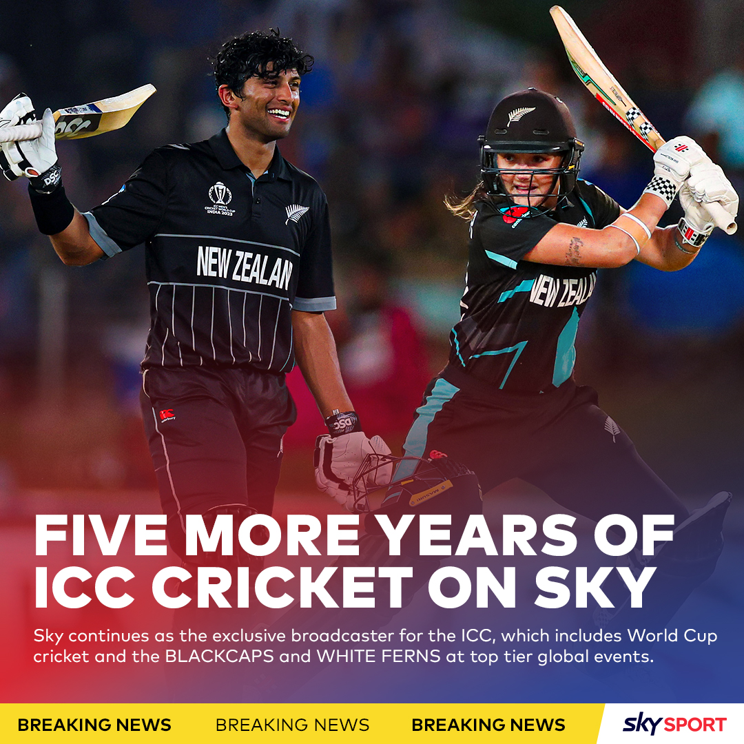 Howzat! 🤝🏏 Cricket fans can watch the @BLACKCAPS and @WHITE_FERNS around the globe as Sky and the @ICC ink five-year deal for raft of international cricket rights.