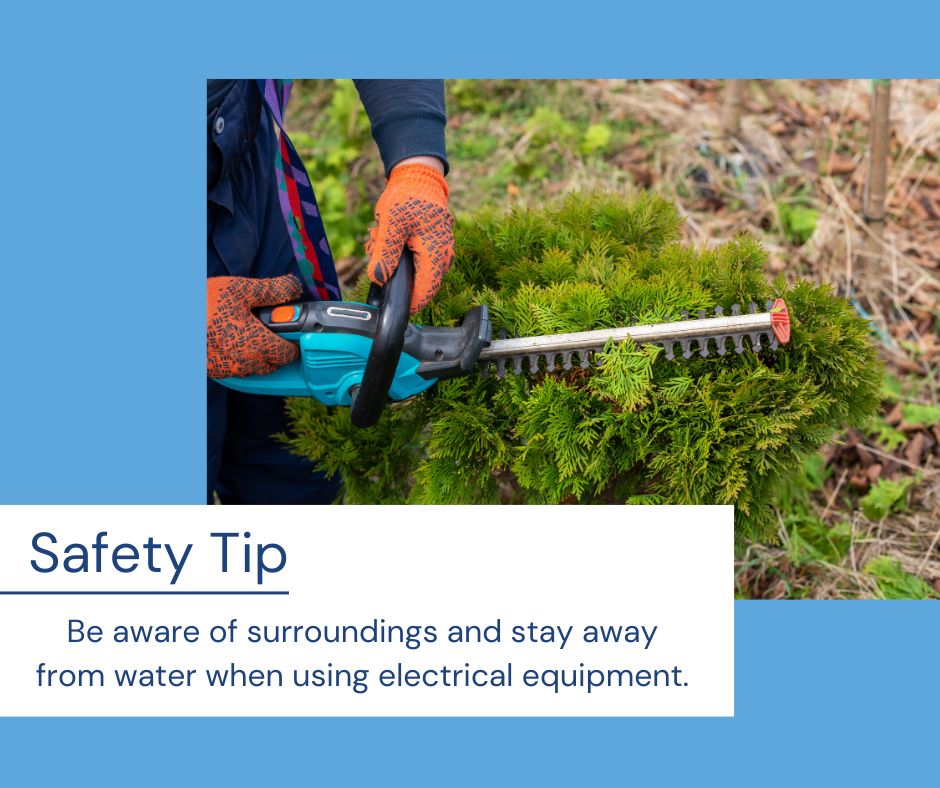 🚧 Remember to keep an eye out when using electric tools or equipment outside and ensure that water isn't likely to come into contact with them!

#ElectricalSafetyMonth #ElectricSafety #NESM