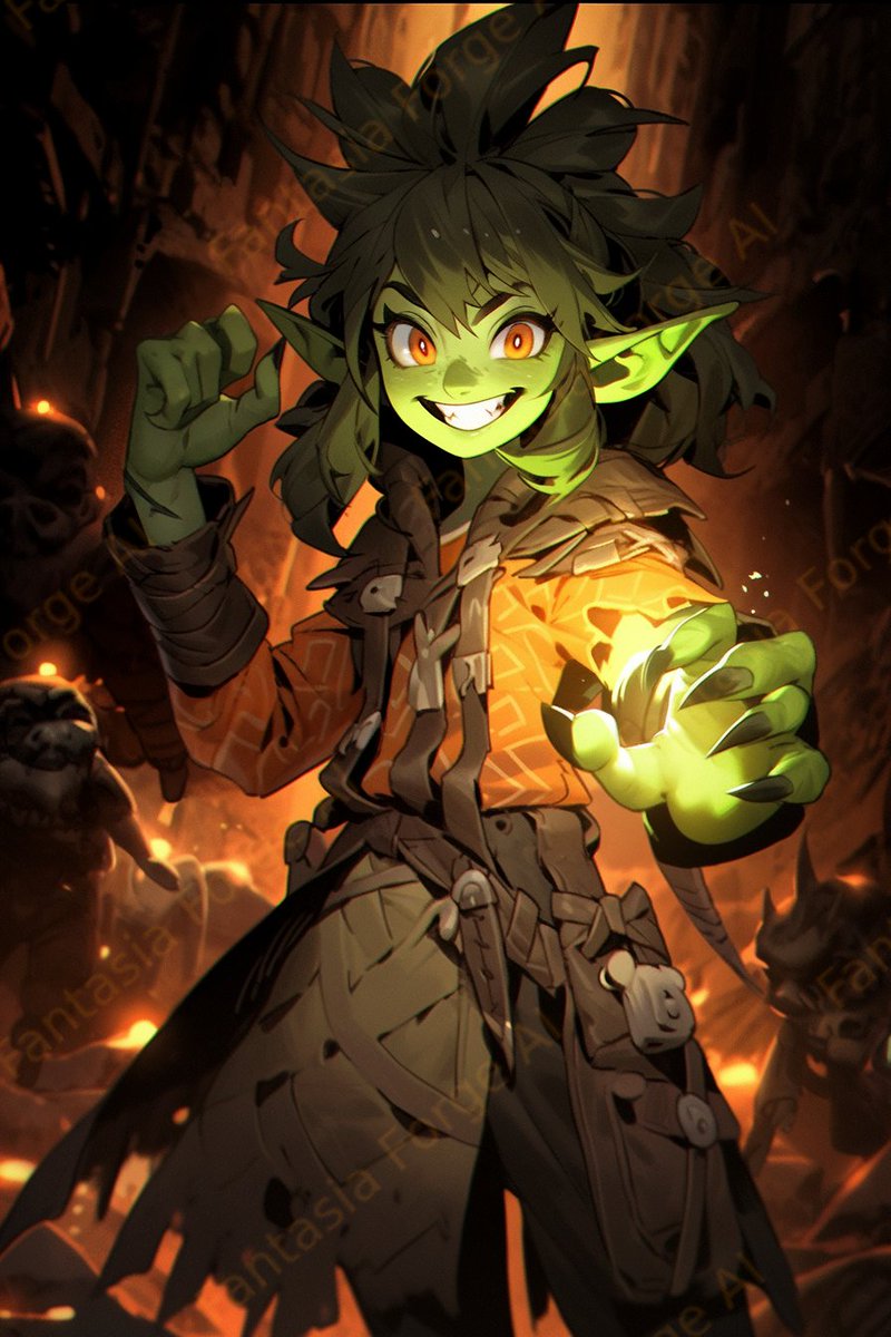 FantasiaForgeAI's tweet image. Goblinoids are a common creature that can be found in almost every corner of the multiverse! Though often dominated by others, some have managed to escape the plots of Gods and Archfeys alike! Previously serving the Queen of Air and Darkness in the Feywilds long ago!