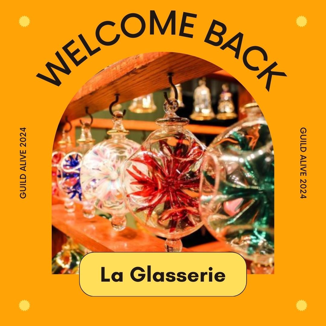 Welcome back, La Glasserie!

Hand blown glass #Christmasornaments, #pens, #animalfigurines, #goblets and #candleholders, every piece is made with #Czechglass and 22 Karat #Gold. 

IG: @laglasserie

#GuildAlive #GuildAlive2024 #GuildAliveWithCultureArtsFestival #glasswork
