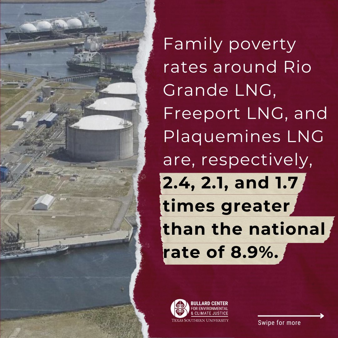 ⚡New report from the @BullardCenter finds the rapid expansion of LNG gas exports from the United States perpetuates sacrifice zones in communities of color and low-income communities on the Gulf Coast. #LiquefyingTheGulfCoast @TexasSouthern @umontana Download the report:…