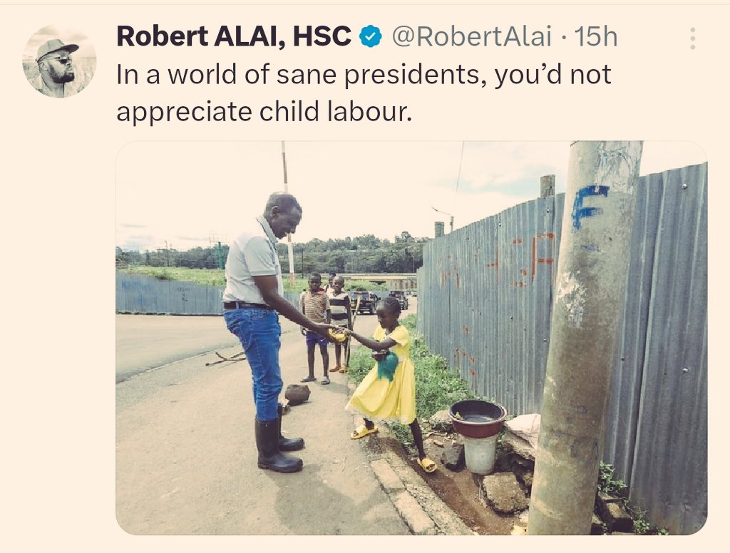 First frame are American kids who bake and sale outside their houses to make a few coins for themselves. ODM supporters won't see this as child labor. Second Frame, a Kenyan kid is selling items to make a few coins, we IMMEDIATELY brand it child labor. HYPOCRISY at it's best