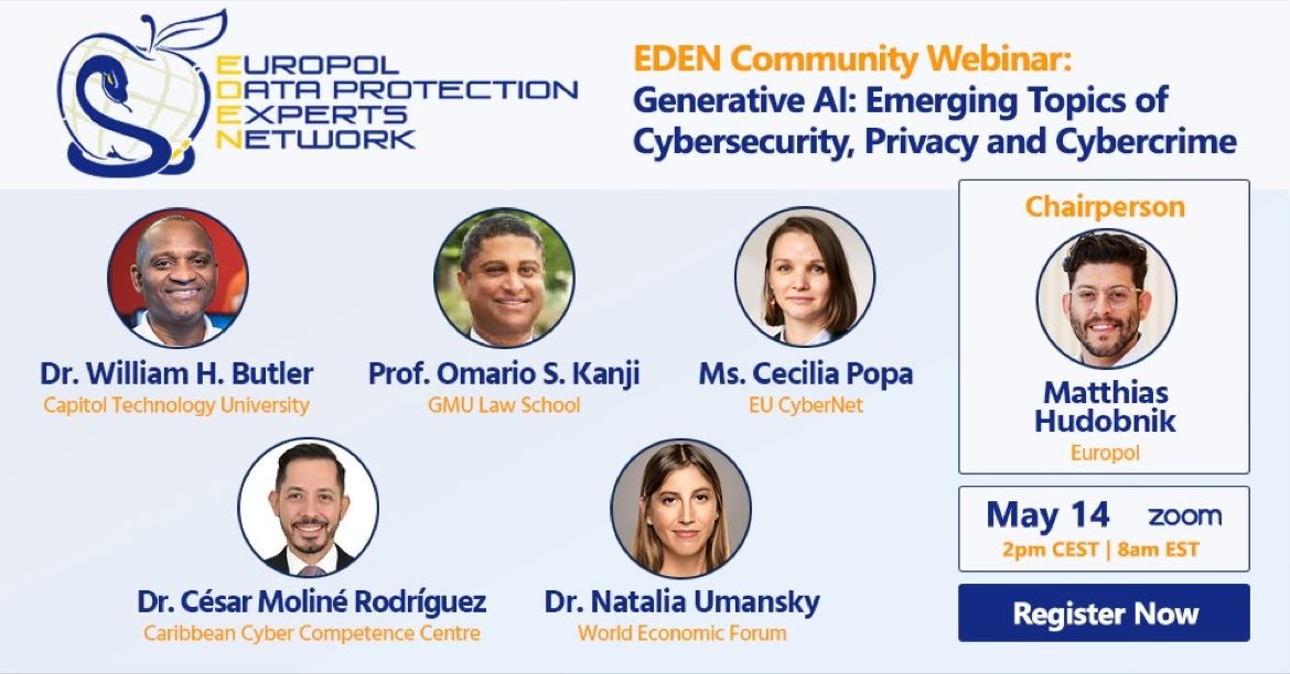 NSI Senior Fellow @omarioskii will be joining Europol Data Protection Experts Network for a webinar panel of cybersecurity experts on May 14 to discuss the emergence of generative AI in the field of cybersecurity. Register for the panel discussion here: zoom.us/webinar/regist…