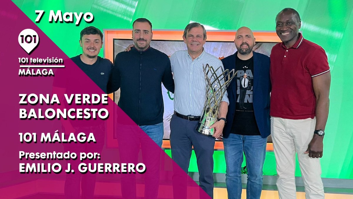 📺🏀 #ZonaVerde101 | Presenta @EmilioJGuerrero. La actualidad del @unicajaCB en 101tv. Hoy, Juanma Rodríguez, director deportivo del Unicaja. 📅 7 mayo. 🕤 22:30 h. 👉 101tv.es/zona-verde-tod… ▶️ #Deportes101 #ZonaVerde #EmilioJGuerrero