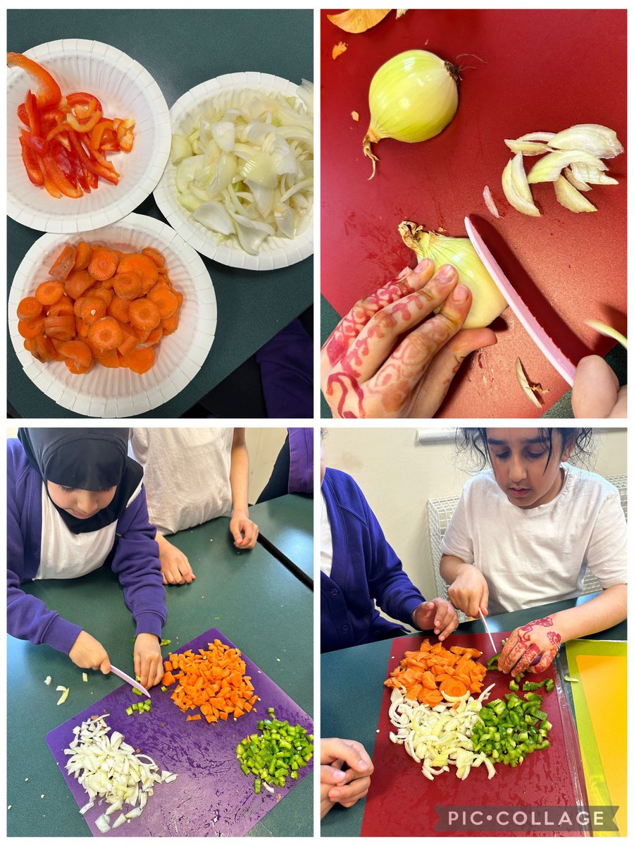 Lots of chopping, dicing and slicing skills in action #Year5 #DesignTechnology #FoodTechnology #Skills #WeAreStar #Ambition #LoveLearning #Teamwork #FoodPrep