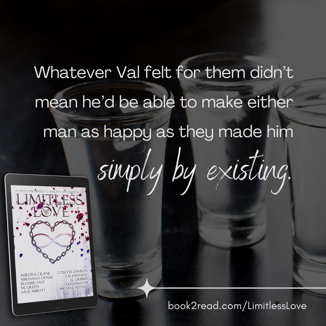 💞LIMITLESS LOVE: A POLYAMOROUS CHARITY ANTHOLOGY 💞
'Whatever Val felt for them didn't mean he'd be able to make either man as happy as they made him simply by existing.'
Preorder all of the incredible stories available within here ➡️ books2read.com/LimitlessLove