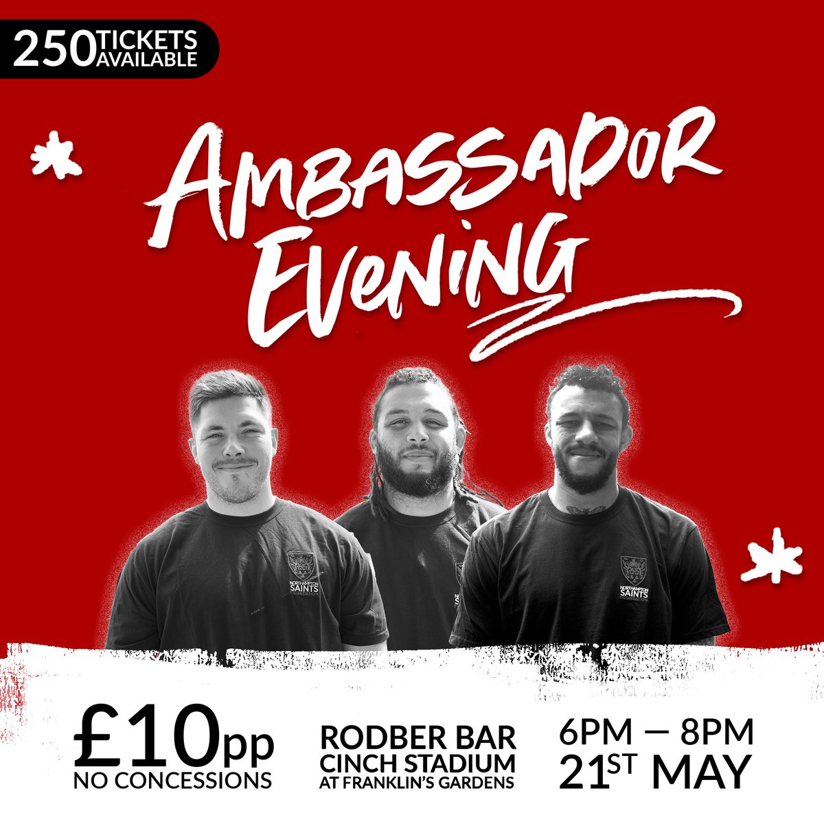 Northampton Saints Foundation (@saintsfdation) on Twitter photo ⏰Tickets on sale now⏰
Join us for a special evening as we celebrate <a href="/beef324/">Ethan Waller</a> and <a href="/Courtney_Lawes/">Courtney Lawes</a>, joining as charity ambassadors and serve as a tribute to <a href="/LewisLudlam/">Lewis Wesley Ludlam</a>, who will be leaving his role as ambassador at the end of the season.
🎟️bit.ly/44z1zux ⏰Tickets on sale now⏰
Join us for a special evening as we celebrate <a href="/beef324/">Ethan Waller</a> and <a href="/Courtney_Lawes/">Courtney Lawes</a>, joining as charity ambassadors and serve as a tribute to <a href="/LewisLudlam/">Lewis Wesley Ludlam</a>, who will be leaving his role as ambassador at the end of the season.
🎟️bit.ly/44z1zux