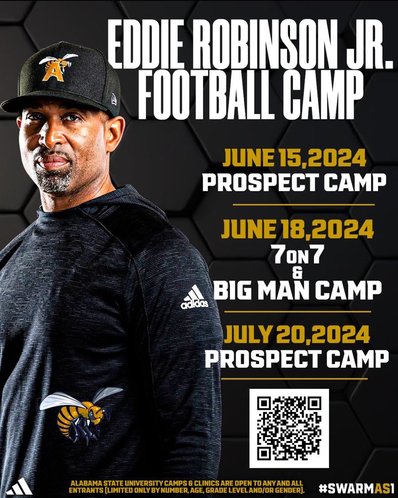 Honored and can’t say thank you enough to Head Coach Eddie Robinson Jr. @erob50 for the prospect camp invite this June. Alabama State Hornet Nation’s Black Swarm Defense is legit! Buena Colts @BuenaColtsFB defense going to be lights out!!!