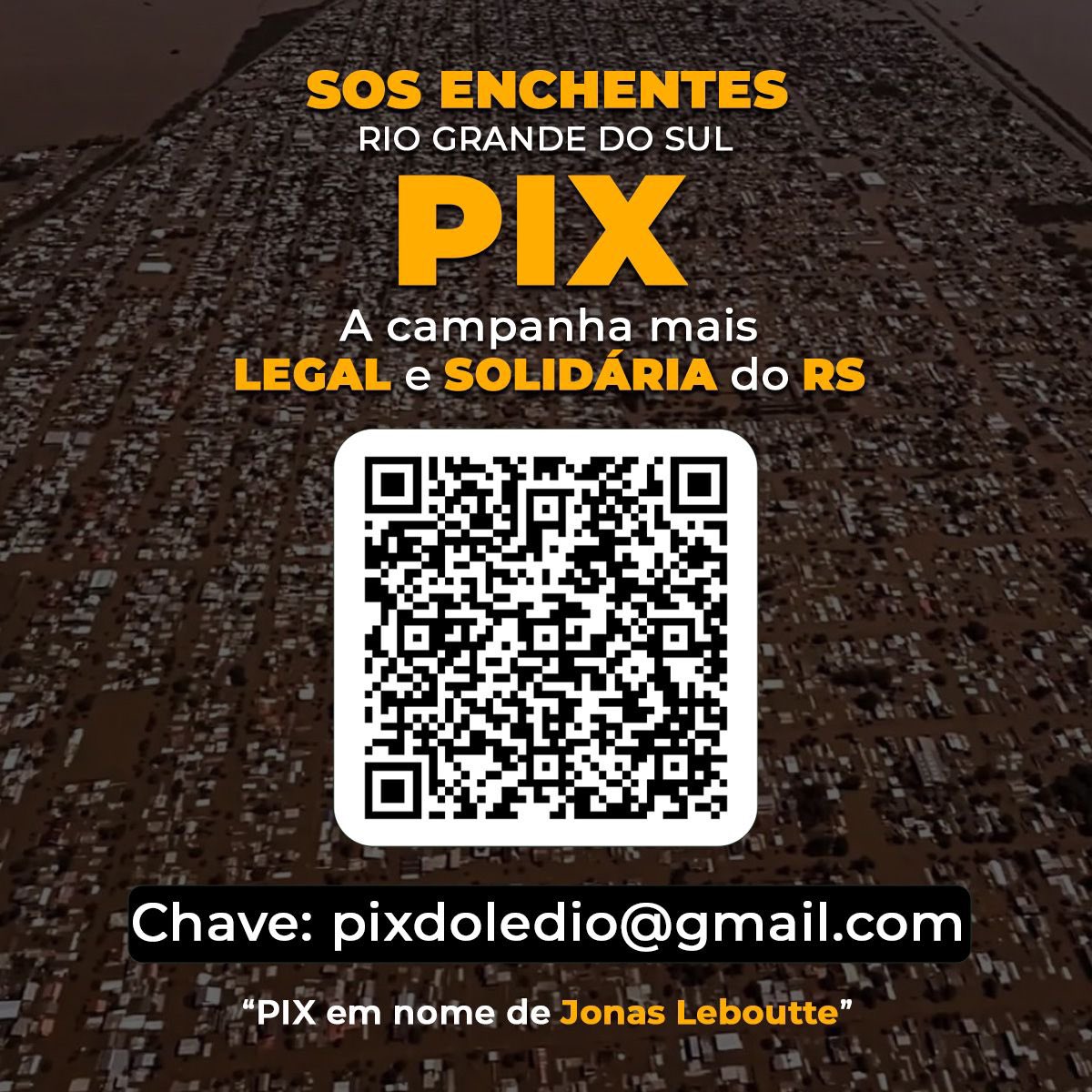 🚨ATENÇÃO:

- Empresa que eu trabalho tem carro elétrico e placa solar, estamos o dia todo comprando e distribuindo doações pela cidade de CANOAS.

- QUEM PUDER AJUDAR, SERÁ BEM VINDO!

Teu RT é muito importante para matar a fome e a sede de muitos❤️

LEGAL