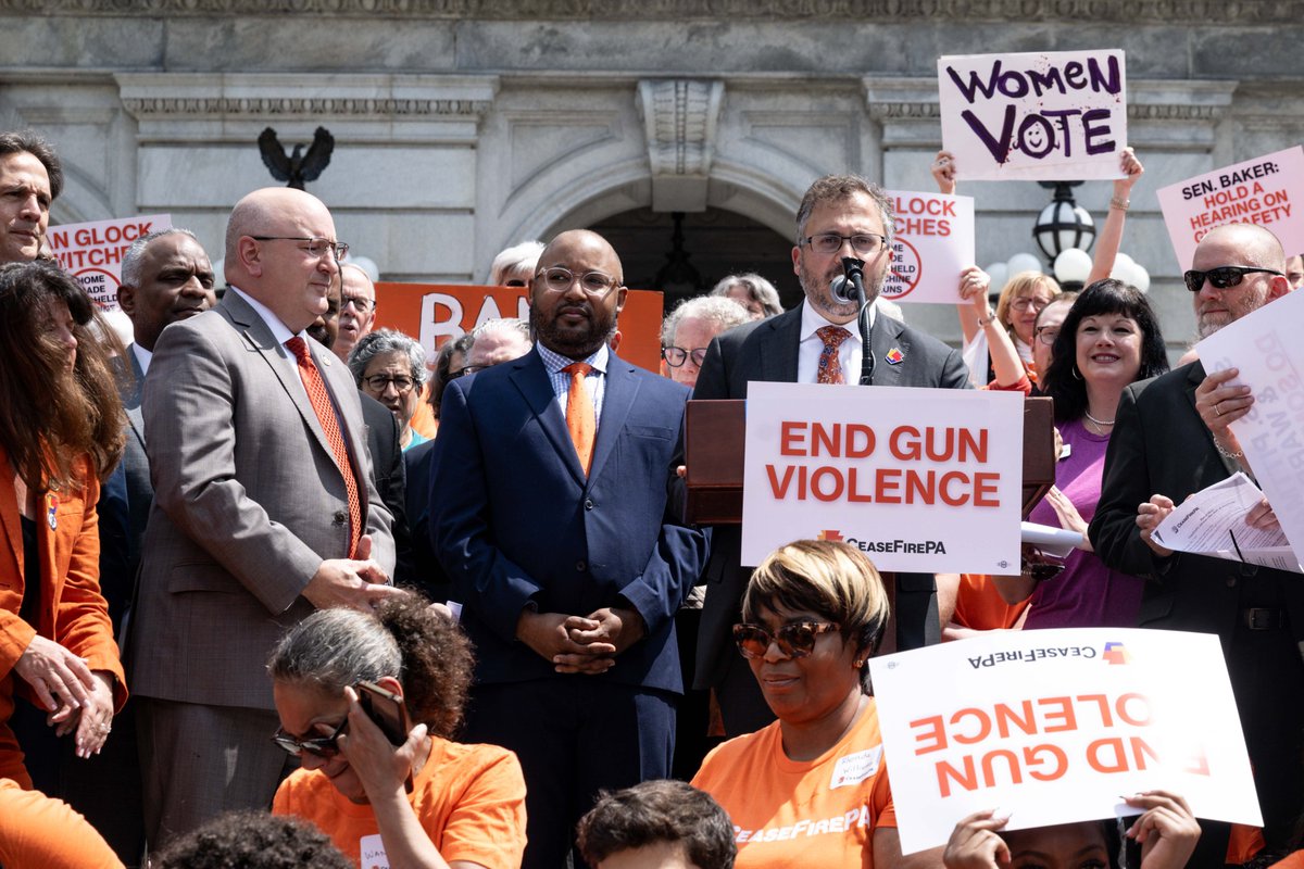 Today we stood with @CeaseFirePA to urge the Senate to act on the responsible gun safety measures passed by the #PAHouse that are still sitting in the Senate.