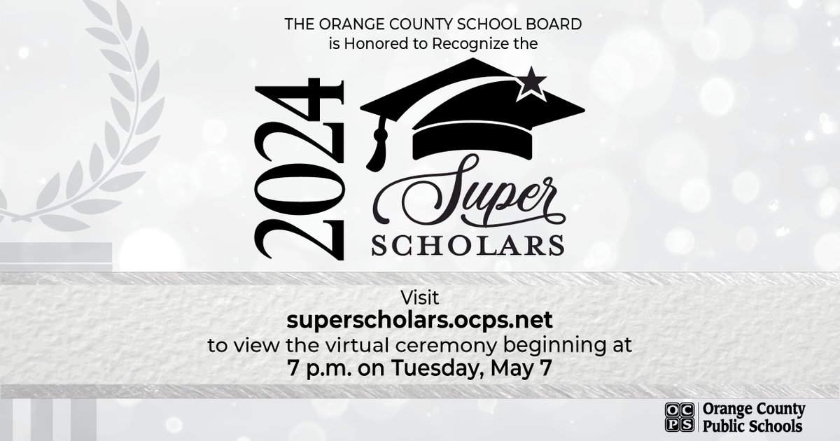 It's finally here!! Get to know your OCPS 2024 Super Scholars and hear from some past Super Scholars. The video will go live at superscholars.ocps.net at 7 p.m. Watch it tonight or watch it later!