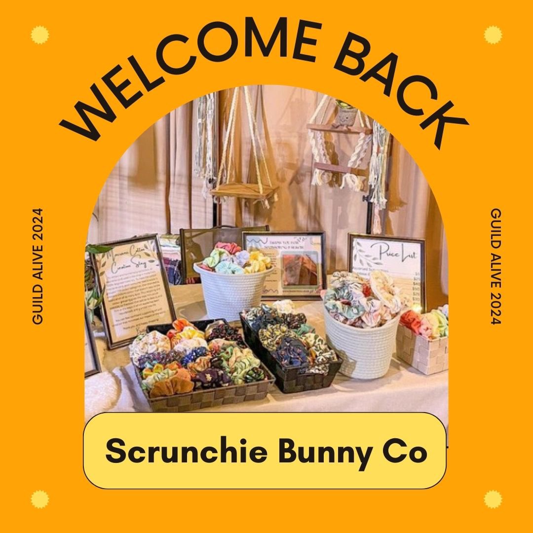 Welcome back, Scrunchie Bunny Co!

#Handmade scrunchies and macrame art supporting local rabbit rescues. 

IG: scrunchiebunnyco

#GuildAlive #GuildAlive2024 #GuildAliveWithCultureArtsFestival #scrunchies #macrameart #Accessories #Scarborough #ScarbTO #Toronto #Handcrafted