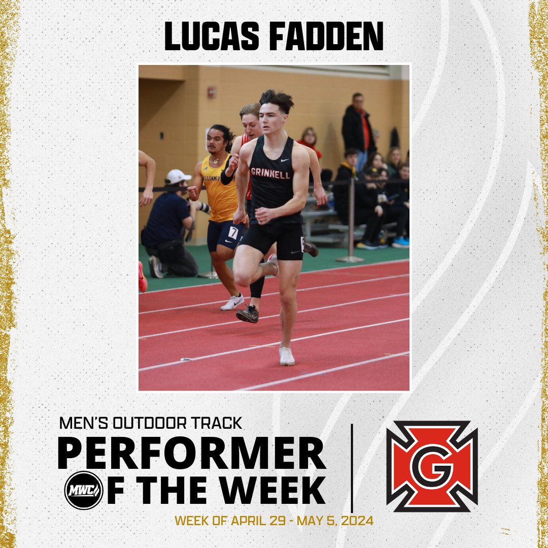 MWC Men's Outdoor Track Performer of the Week: Lucas Fadden, Grinnell College @gcpioneers