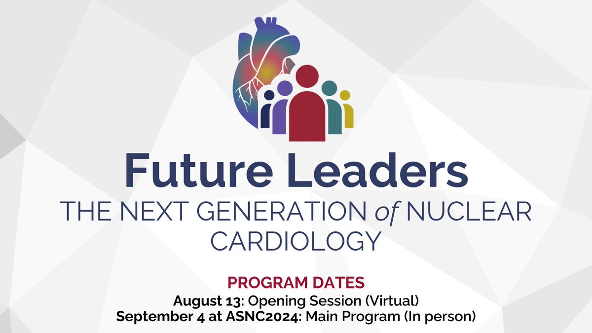The Application Period for Future Leaders is Open!🌟 Designed for trainees, #FITs, & medical students interested in 🫀 imaging, the program offers a chance to meet leaders in #CVNuc, network w/ peers, and gain insights to advance your career. Apply👉bit.ly/3qBvUJb