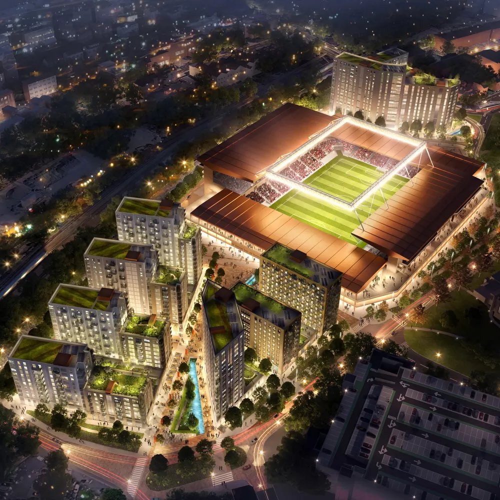 OKFootballShow's tweet photo. Gary Sweet on Power Court:

Work hasn’t started to remove old substation. New sub station being built off site. Plan right now is that this summer we put in a new hybrid application and start building within 12 months from now. 

#LTFC #COYH https://t.co/PKITUY3Ewk