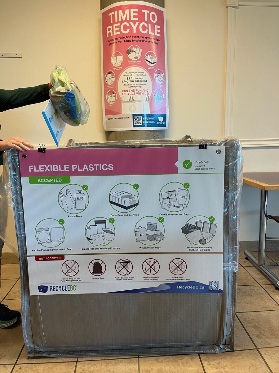 🎉 Big shout out to @vsb39 for teaming up with Recycle BC! 🌟 We're thrilled to kick off the first-ever collection of flexible plastics this May at 55 of their schools. Way to go, VSB39! ♻️ Learn more at bit.ly/3WrMxoA