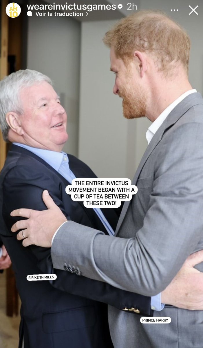 The entire invictus movement began with a cup of tea between these two they told you guys #IAM10 #PrinceHarryIsTheInvictusGameFounder
