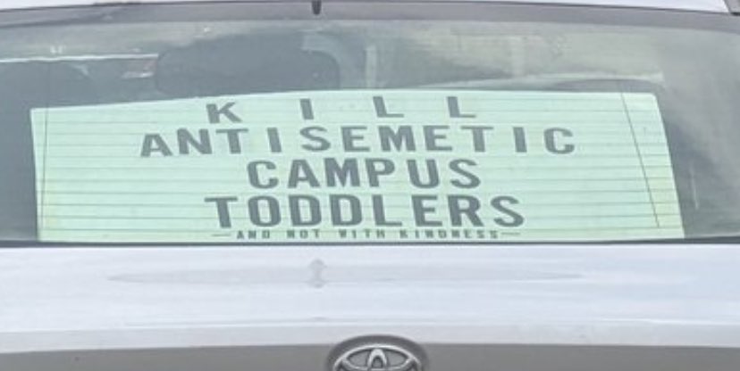 My zionist “kill toddlers” sign is raising a lot of questions already answered by the sign