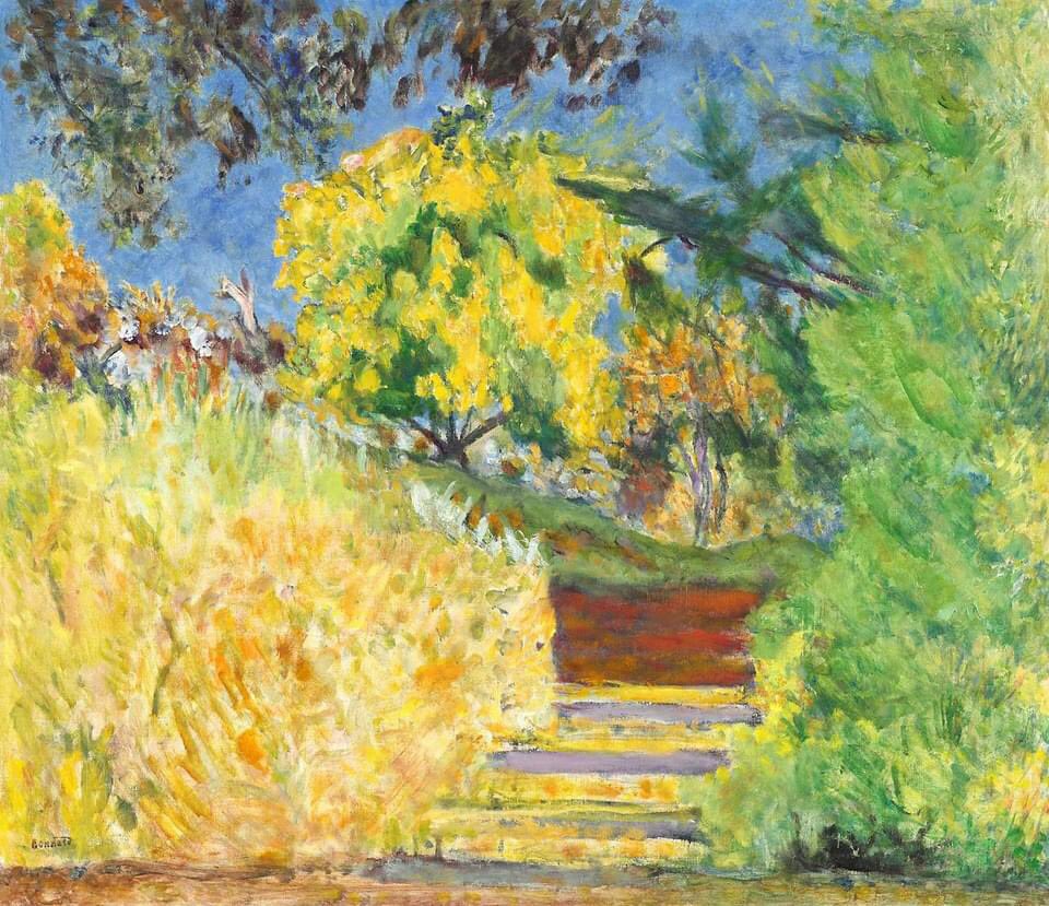 【revision】
Pierre Bonnard (1867-1947) - Stairs in the Artist's Garden　1942-4　oil on canvas　(60 x 73 cm)　National Gallery of Art, Washington D.C. (original image)