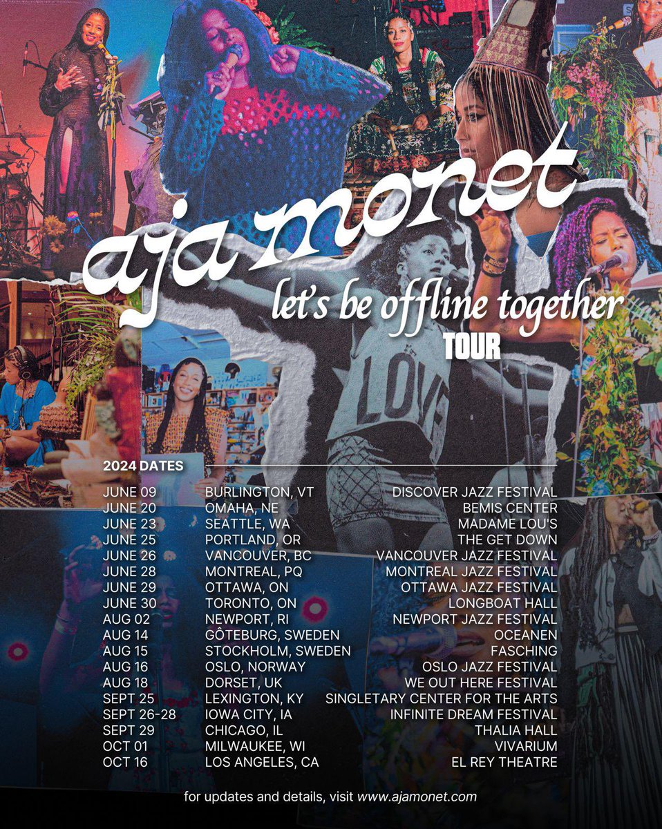 dear friends. looking forward to being offline together. where the heart and soul is felt. we have the privilege to visit many cities we haven’t been to this time around. with more dates to be announced. we hope to continue to be of service. ✨✨✨ ajamonet.com