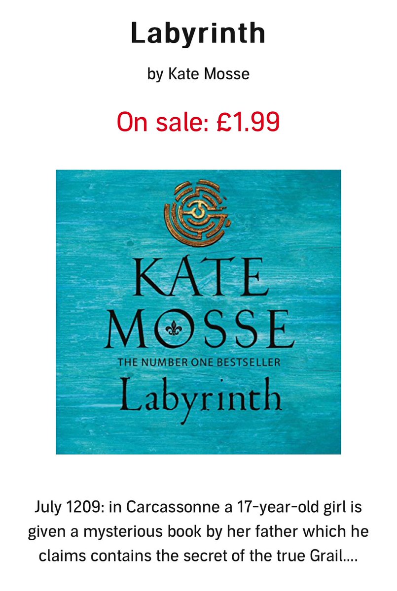 Today only! @katemosse’s fabulous bestseller Labyrinth is the Audible Daily Deal — treat yourself to a truly immersive and spellbinding novel