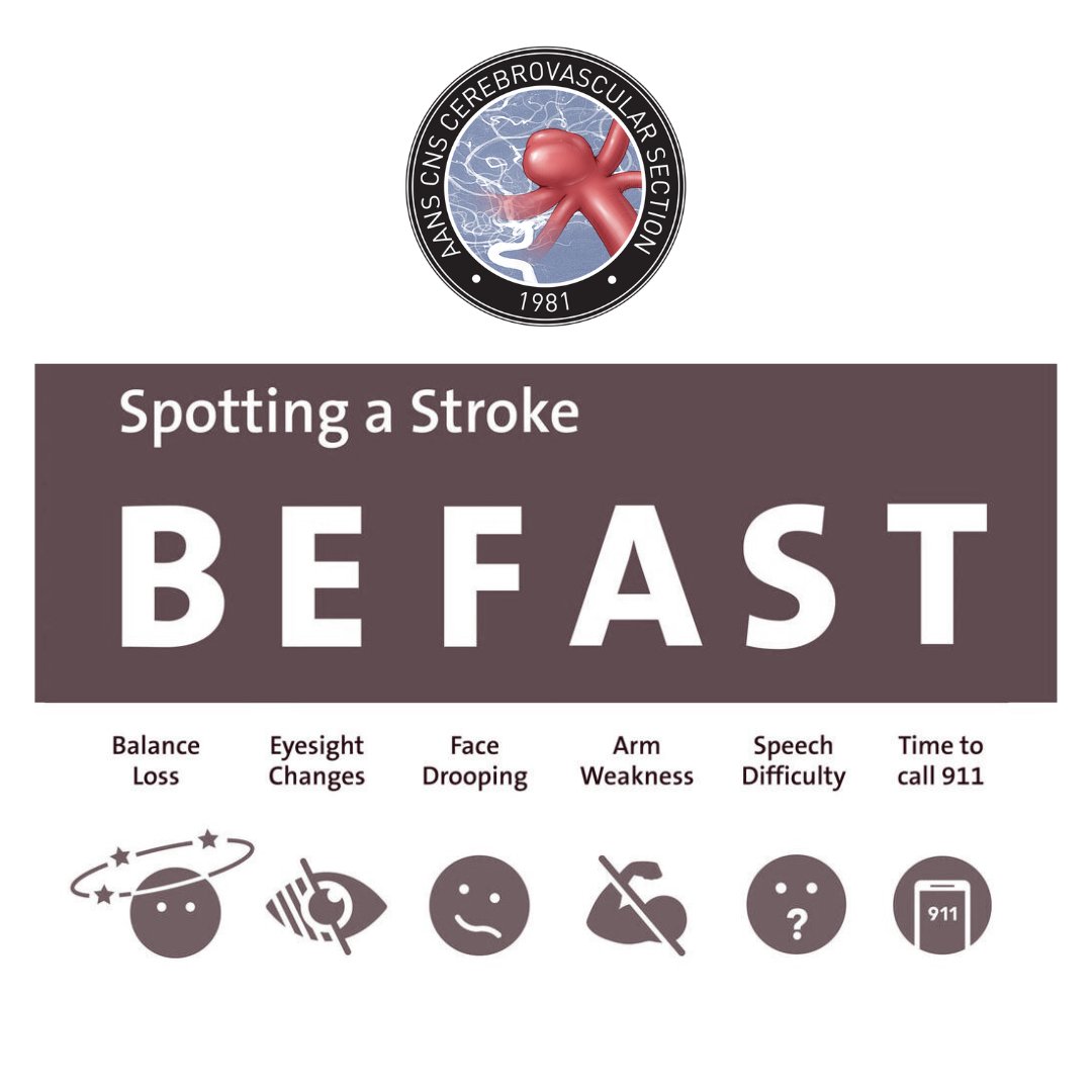 It's Stroke Awareness Week! 🚨 #SurviveStroke We're dedicated to educating our community about the importance of recognizing stroke symptoms quikly. Remembering 'BE FAST' can save lives and improve recovery chances. Here’s what to look out for: