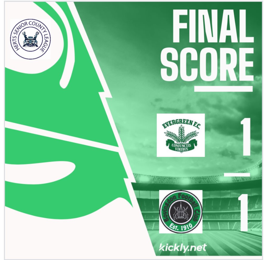 🟢⚪️ First Team | RESULT…. Another battling performance from the team, but with the last few minutes of the game the referee awarded Bovingdon a pen for a questionable handball, so we end the season with a draw against @BovingdonResos. Goalscorer- C. McGrath ⚽️ @hscfl