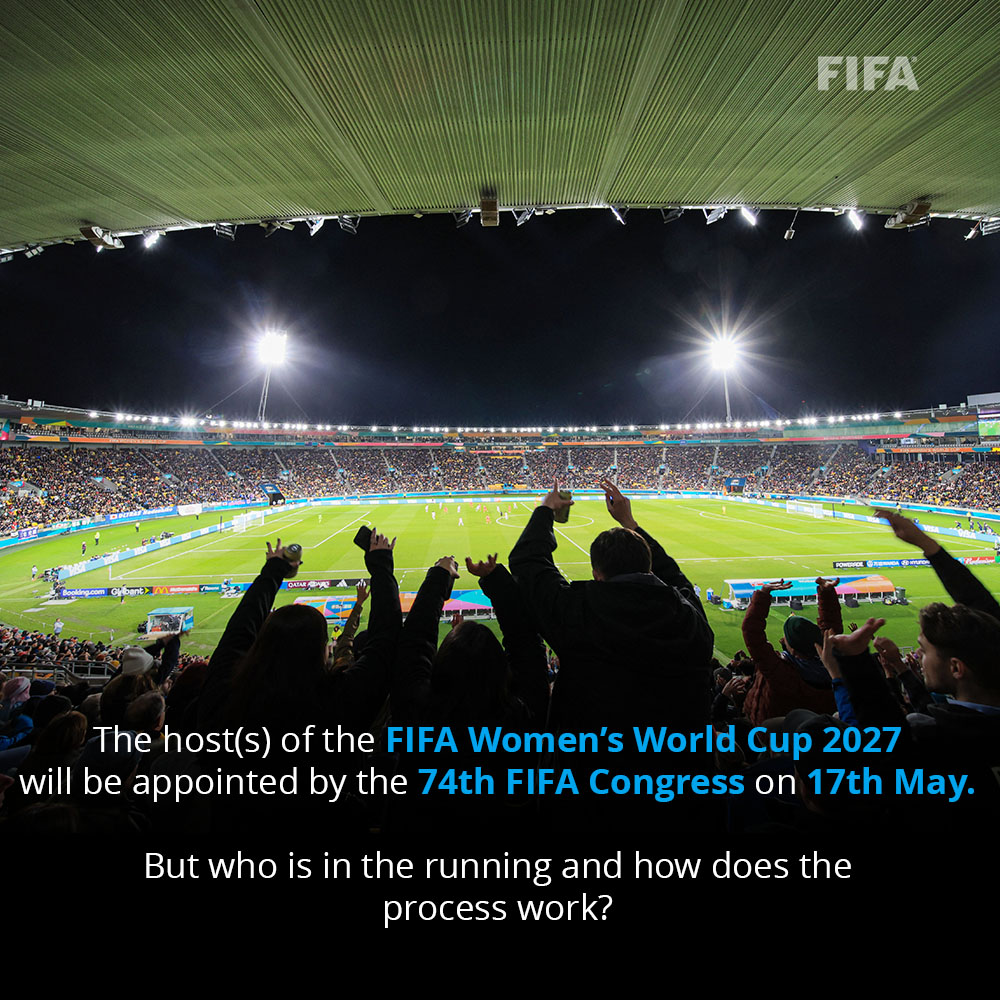 FIFAcom's tweet photo. The @FIFAWWC Bid Evaluation Report has been published, with two bids submitted to FIFA.

Everything you need to know about the bidding process for the FIFA Women’s World Cup, with the 2027 tournament host(s) to be appointed at the 74th FIFA Congress in Thailand on 17th May: