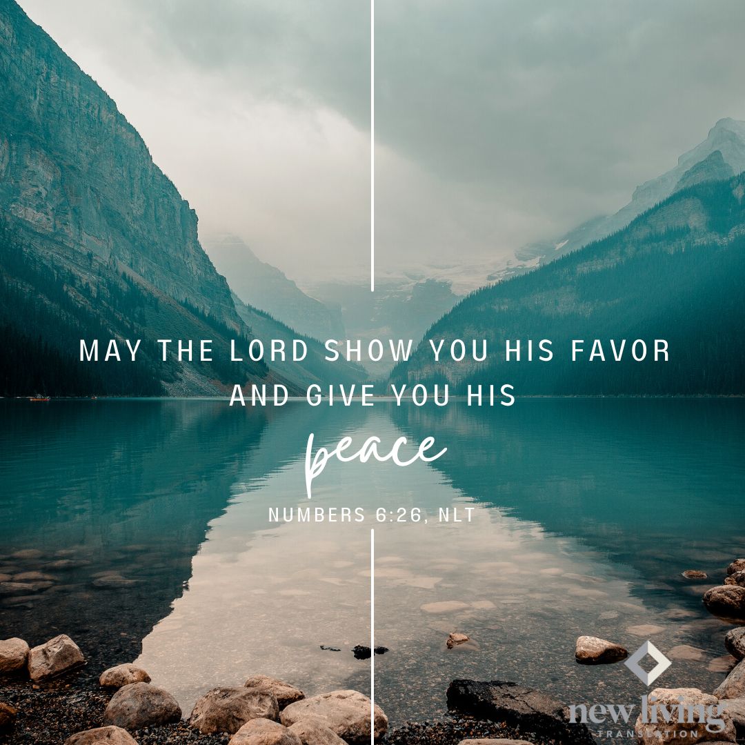 'May the Lord show you his favor and give you his peace.' Numbers 6:26, NLT

#NewLivingTranslation #NLTBible #Bibleverse #Bibleverses #Biblestory #Biblestories #Bibleversesdaily #Bibleversedaily  ⁠