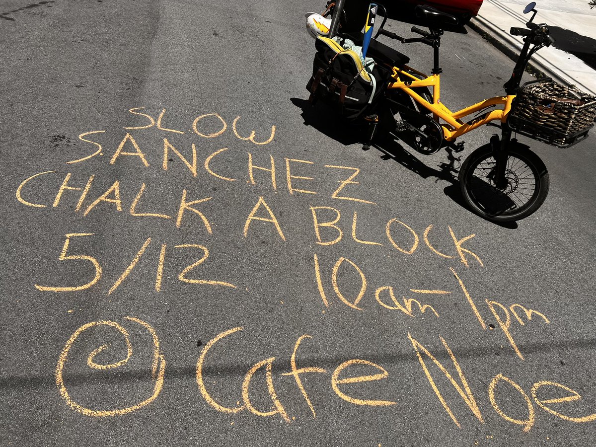 This Sunday 10am-1pm <a href="/cafenoe/">Noah Brown</a>

We’ll have free pots for kids to paint for their moms and plant with wildflower seeds. 

We’ll have chalk for all our street artists to leave their mark on Sanchez

Come out and enjoy a day of art and family on Slow Sanchez!