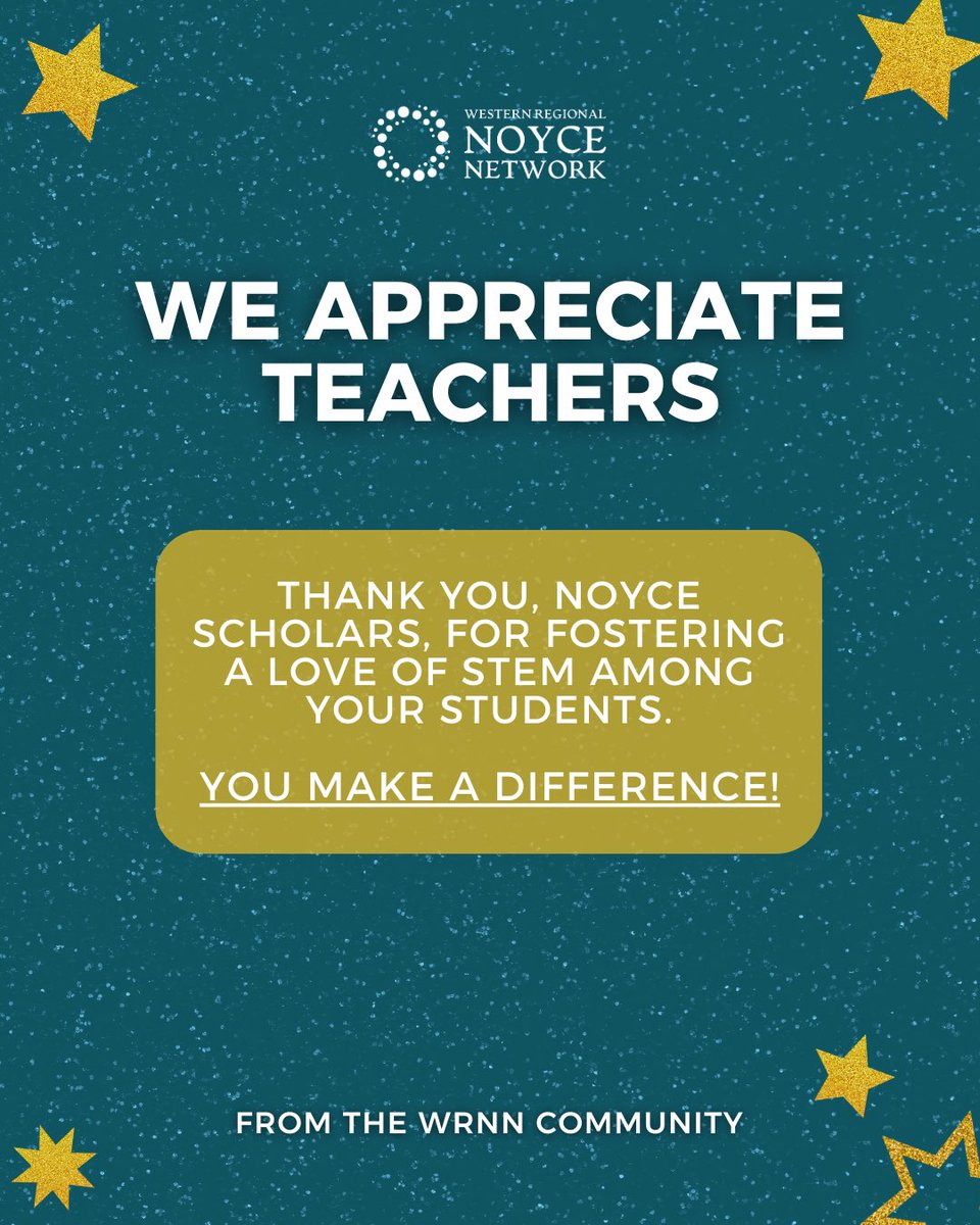 WRegionalNoyce's tweet photo. Cheers to our outstanding Noyce Scholars who inspire curiosity and a passion for STEM in their students! Your commitment and impact are greatly appreciated.🍎 #teachersappreciationweek #stemeducation #thankyou https://t.co/CC0v14X561