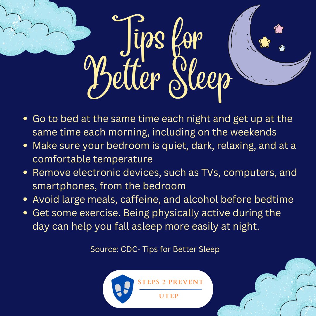 Unlock the power of quality sleep this Better Sleep Month! 💤 Small changes can lead to big improvements! #SleepTips #BetterSleepMonth #steps2prevent #TX #elpaso #health <3