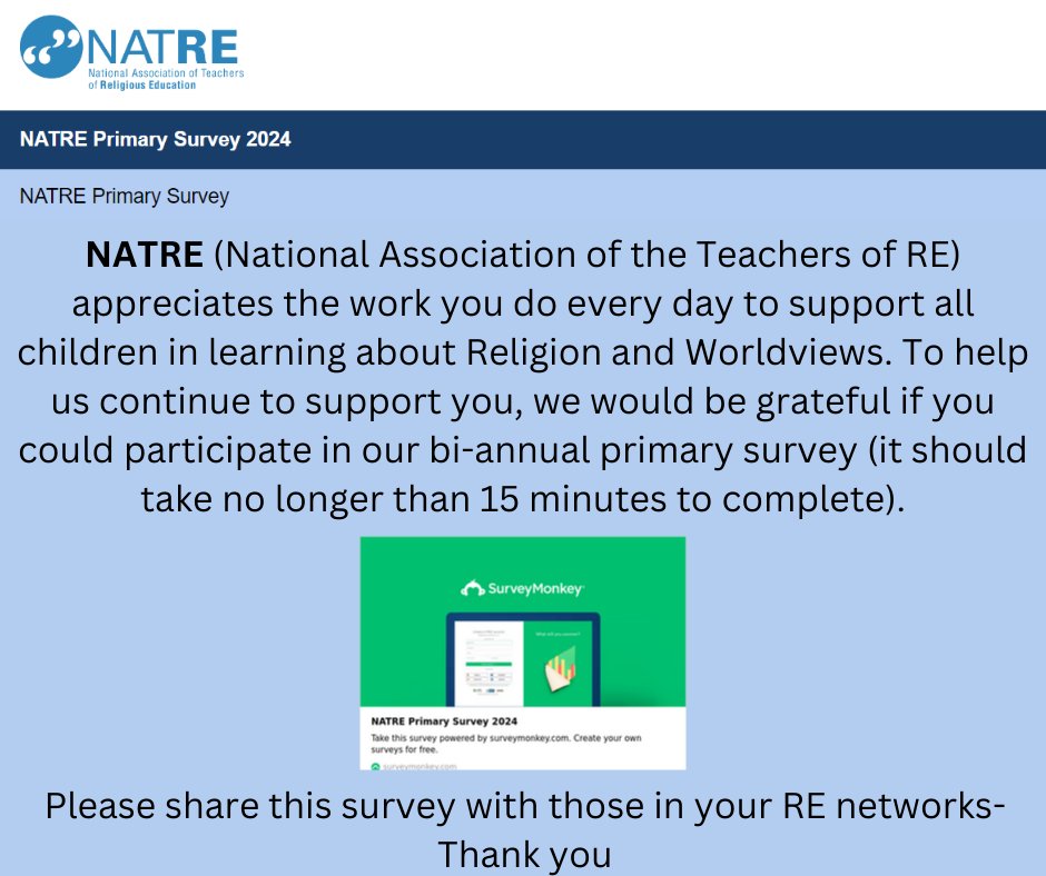 The NATRE Primary RE survey is live. Please complete the survey and share with those in your primary RE networks. Thank you 
surveymonkey.com/r/NATREPrimary…